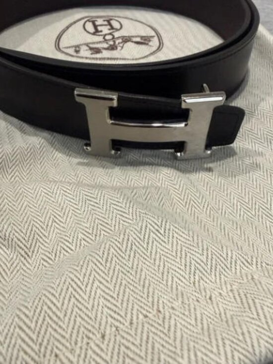 Hermès Black Reversible Belt 95cm - New with Box